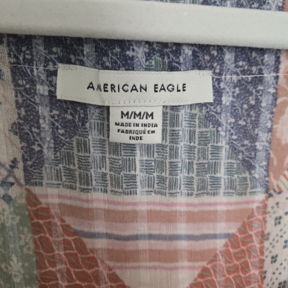 American Eagle Patchwork Patterned Cotton Peasant… - image 3
